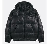 LACOSTE Chaqueta acolchada brillante repelente al agua con capucha. Color Negro