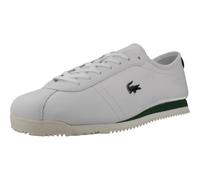 Lacoste Club-Low Zapatillas de Piel, Blanco con Detalles en Verde, Suela de Caucho Texturizada, Estilo Deportivo Retro (Sistema Tallas Calzado EU, Adulto, Números, Mediano, 43)