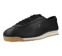 Lacoste Club-Low Zapatillas de Piel para Hombre, Negro con Suela de Goma, Estilo Deportivo Retro, Puntera Redonda (Sistema Tallas Calzado EU, Adulto, Números, Mediano, 43)