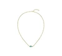 Lacoste Collar de cadena hombre y mujer de acero inoxidable con baño iónico de oro amarillo adornado con cristales, 2040612