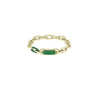 Lacoste CREW Collection 2040370 - Pulsera de cadena para hombre en oro amarillo con placa grabada, talla única, Acero inoxidable, No es una piedra preciosa