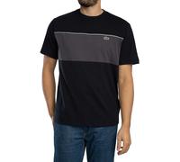 Lacoste de los hombres Camiseta de algodón con bloques de color, Negro