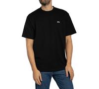 Lacoste de los hombres Camiseta de jersey de algodón grueso, Negro