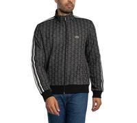 Lacoste de los hombres Chaqueta deportiva de jacquard con cremallera París, Negr