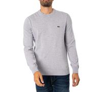 Lacoste de los hombres Jersey de cuello redondo de algodón orgánico, Gris