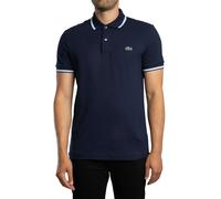 Lacoste de los hombres Polo de corte regular con ribetes decorativos, Azul