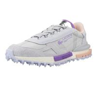 Lacoste Elite Active Bright, Zapatillas Casual Mujer, Nailon y Ante, Gris y Morado, Ligeras, Estilo Retro Running (Sistema Tallas Calzado EU, Adulto, Números, Mediano, 36)