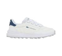 Lacoste Elite Active EVO, Zapatillas Urbanas Blancas con Azul, Nailon y Ante, Suela de Caucho, Estilo Deportivo Retro (Sistema Tallas Calzado EU, Adulto, Hombre, Números, Mediano, 44)