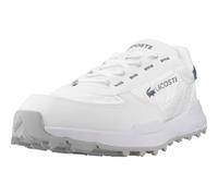 Lacoste Elite Active EVO, Zapatillas Urbanas Blancas con Azul, Nailon y Ante, Suela de Caucho, Estilo Deportivo Retro (Sistema Tallas Calzado EU, Adulto, Hombre, Números, Mediano, 41)