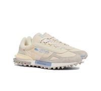 Lacoste Elite Active Zapatillas Deportivas Retro de Nailon y Ante, Ligeras, Color Crema con Detalles Azules (Sistema Tallas Calzado EU, Adulto, Hombre, Números, Mediano, 43)
