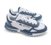 Lacoste Elite Active, Zapatillas Deportivas Retro para Hombre, Ante y Malla, Blanco y Azul Marino, Ligeras (Sistema Tallas Calzado EU, Adulto, Números, Mediano, 43)
