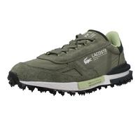 Lacoste Elite Active Zapatillas Deportivas Running, Verde Khaki, Nailon y Ante, Suela Caucho Texturizada, Estilo Retro Años 70 (Sistema Tallas Calzado EU, Adulto, Hombre, Números, Mediano, 47)