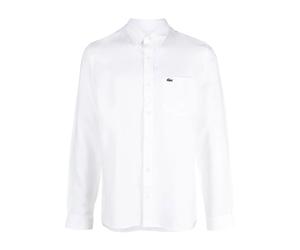 Lacoste - Falda Blanca con Logo Bordado de Lino - Shirts - Hombre - Blanco - 2XL -