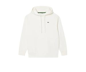 Lacoste - Felpa Oversize in Pile con Cappuccio - Sweatshirts & Hoodies - Mujer - Blanco - M -