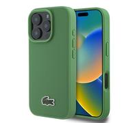 Lacoste Funda para iPhone 16 Pro Max Verde - Original Compatible con Carga Inalámbrica, Verde, Deporte, Textura, Funda para Teléfono