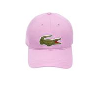 Lacoste Gorra de béisbol ajustable de sarga de algodón con logotipo (talla única) (rosa)