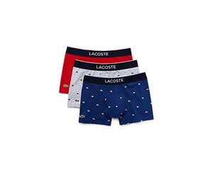 Lacoste Hombre Boxer Court Sous-Vetement Bóxer Not Applicable, Multicolor (Methylene/Argent Chine/Rojo W3t), X-Large