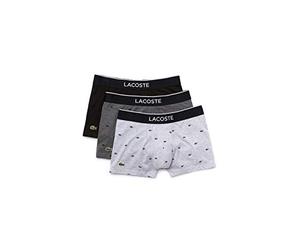Lacoste Hombre Boxer Court Sous-Vetement Bóxer Not Applicable, Multicolor (Noir/Bitume Chiné/Argent Vdp), Small