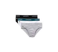Lacoste Hombre Pack De 3 Slips Pantalones Not Applicable, Negro (Noir/Blanc/Argent Chiné Nua), X-Large