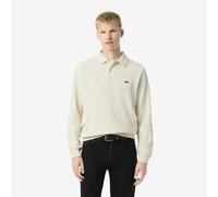 LACOSTE Jersey con cuello de polo acanalado. Color Crema