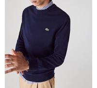 LACOSTE Jersey de cuello redondo de algodón orgánico. Color Azul Marino