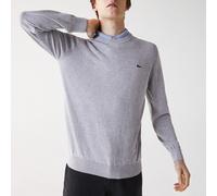 LACOSTE Jersey de cuello redondo de algodón orgánico. Color Gris Jaspeado
