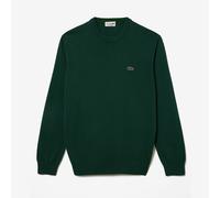 LACOSTE Jersey de cuello redondo de algodón orgánico. Color Verde Oscuro