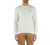 Lacoste Jersey para hombre de cuello redondo AH0128, jersey básico de punto para hombre, corte regular, Harina (70 V), XXL