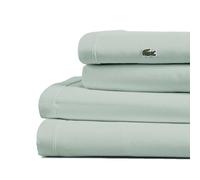 Lacoste Juego de sábanas de percal, tamaño King, Menta Helada