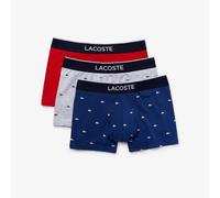 LACOSTE Lote de 3 bóxers. Color Azul + Gris + Rojo
