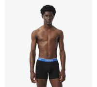 LACOSTE Lote de 3 boxers de algodón stretch. Color Noir + ceint. bleue