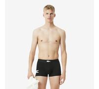 LACOSTE Lote de 3 calzoncillos bóxer cortos estampados de algodón elástico. Color Negro