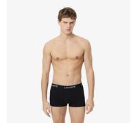 LACOSTE Lote de 3 calzoncillos bóxer lisos de algodón elástico. Color Negro
