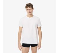 Lacoste Lote de 3 camisetas interiores de algodón. Talla L. Color Blanco