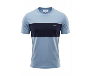 Lacoste Men's Colour Block Cotton T-Shirt Aphylla Blue/Blackbird