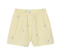 Lacoste- Pantalones Cortos Bóxer de Algodón Jacquard Popelín- Shorts- Mujer- Amarillo- S- Pantalones Cortos Bóxer de Algodón Jacquard Popelín