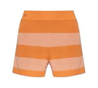 Lacoste - Pantalones Cortos de Punto de Malla a Rayas - Shorts - Mujer - Naranja - L -