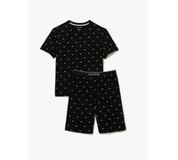 LACOSTE Pijama corto negro / blanco M EUR