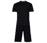 LACOSTE Pijama corto negro / blanco M negro / blanco