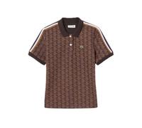 Lacoste - Polo de Corte Entallado en Jacquard con Monograma - Tops - Mujer - Marrón - S -