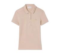 Lacoste Polo de Mujer, Beige, Algodón Stretch, Corte Ajustado, Manga Corta, Cocodrilo Bordado (FR/ES, Números, 34, Regular, Regular)