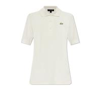 Lacoste - Polo de seda Runway Slim Fit con cocodrilo de cuentas - Tops - Mujer - Beige - S -