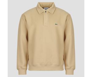Lacoste Polo Sweatshirt col polo en piqué double face in Beige EU S