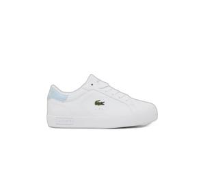 Lacoste POWERCOURT Sneaker para Unisex-niños, Blanco, 23.5 cm M