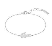 Lacoste Pulsera de cadena para Mujer Colección CROCODILE, Plata, Talla única