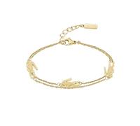 Lacoste Pulsera de Doble Cadena para Mujer Colección CROCODILE en Oro Amarillo con Charms en forma de Cocodrilo - 2040470