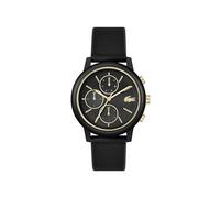 Lacoste Reloj Analógico de Cuarzo Multifunción para Hombre Colección LACOSTE.12.12 Move con Correa de Silicona Negra - 2011469