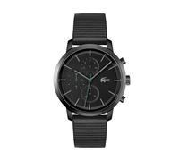 Lacoste Reloj Analógico de Cuarzo Multifunción para Hombre Colección Replay con Correa de Cuero Negra - 2011177