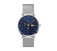 Lacoste Reloj Analógico de Cuarzo multifunción para Hombre con Correa de Malla de Acero Inoxidable Plateada - 2011024
