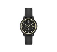 Lacoste Reloj Analógico de Cuarzo Multifunción para Mujer Colección LACOSTE.12.12 Multi con Correa de Silicona Negra - 2001327